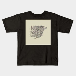 Spain antique map mottled faded digitally modified Kids T-Shirt